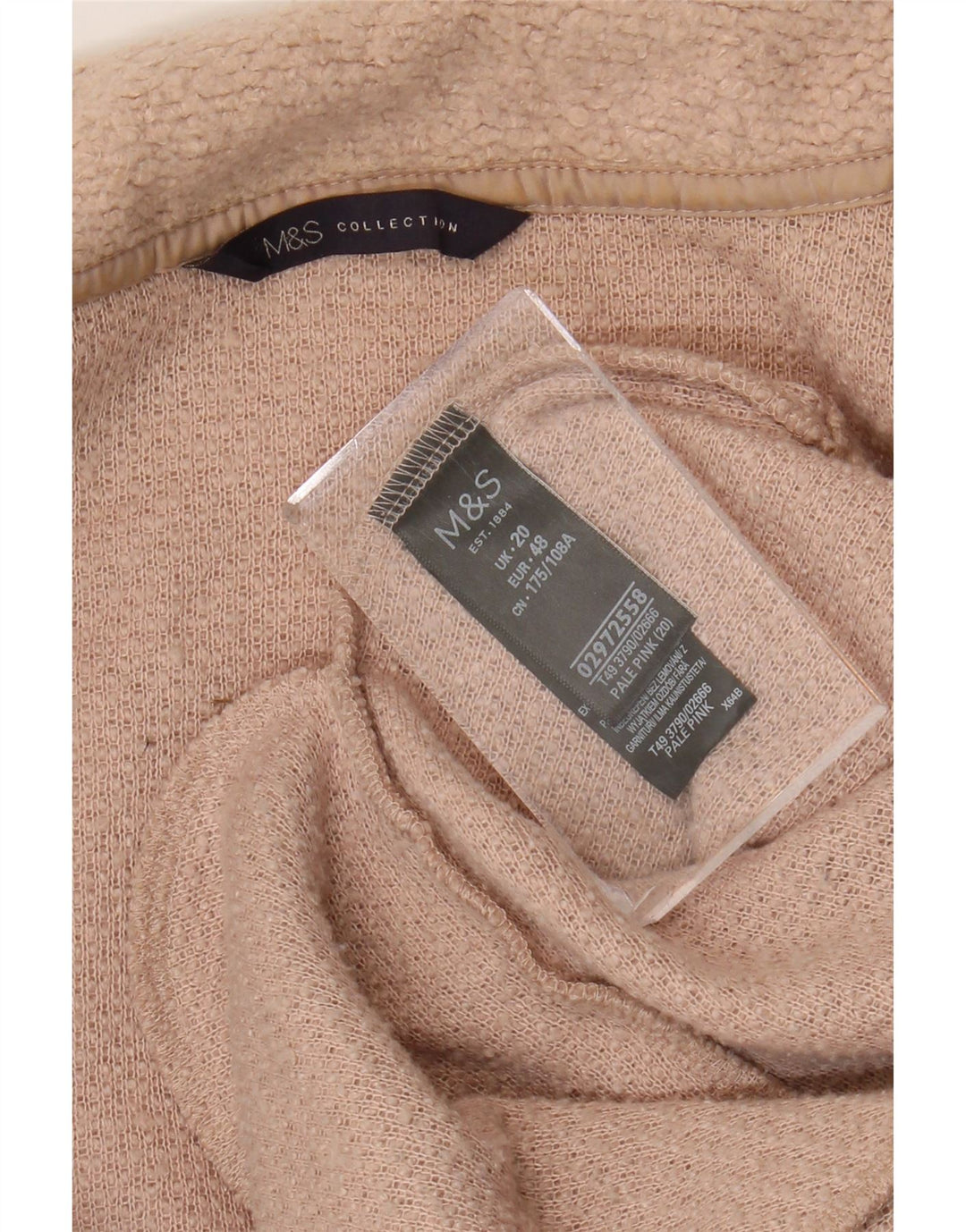 Женский удлиненный кардиган Marks & Spencer UK 20 2XL, розовый полиэстер