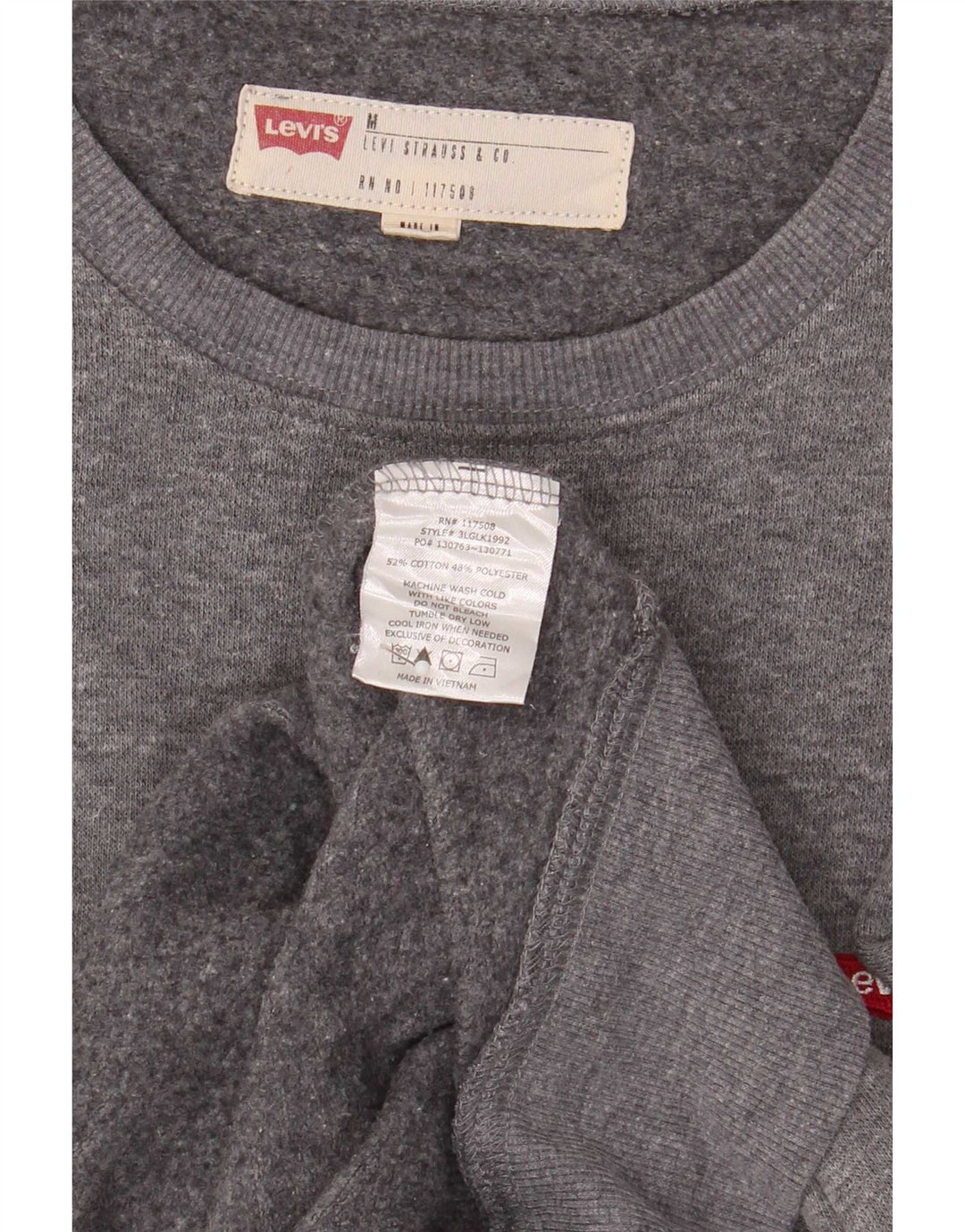 Мужской свитшот Levi's, хлопковый джемпер среднего серого цвета