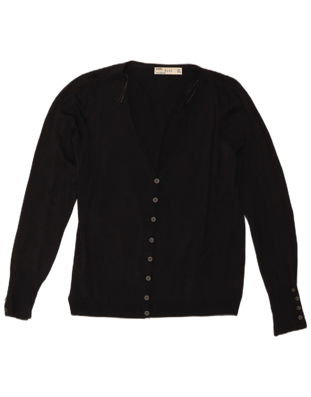Женский укороченный кардиган Zara Basic UK 14, большой черный вискоза