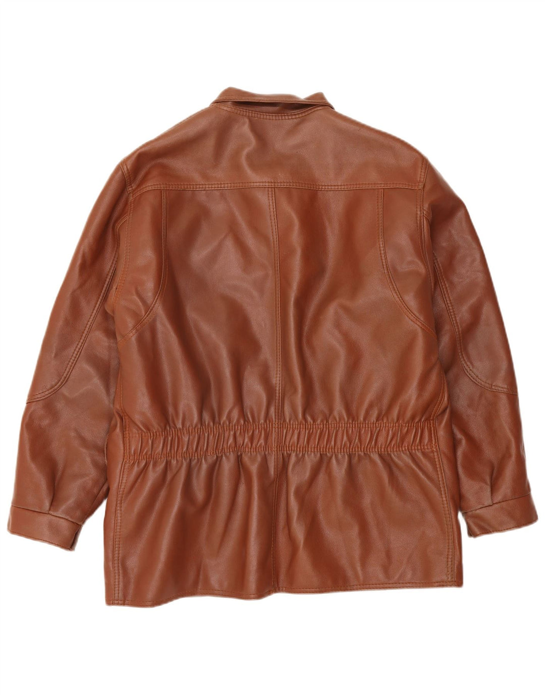 Винтажная мужская кожаная куртка UK 38 среднего коричневого цвета