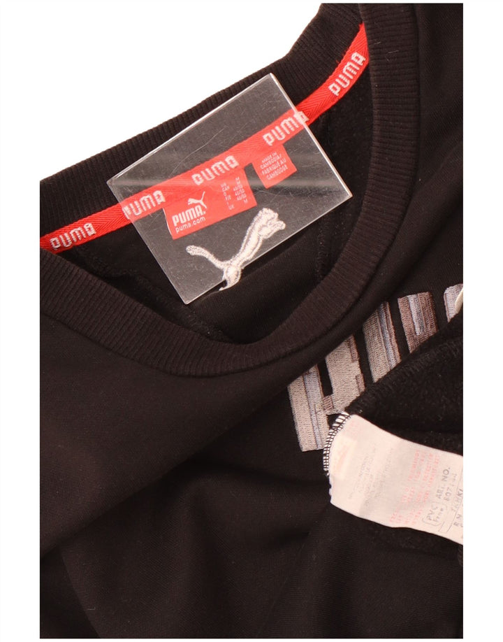 Мужской свитшот с рисунком Puma, хлопковый джемпер среднего размера, черный