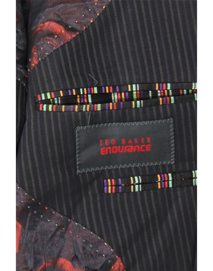 Мужской пиджак с 2 пуговицами Ted Baker UK 40, большой темно-синий в тонкую полоску