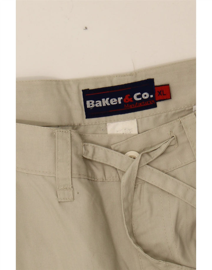 VINTAGE Mens Straight Cargo Trousers XL W34 L29 Beige Polyester Vintage Vintage and Second-Hand Vintage from Messina Hembry 