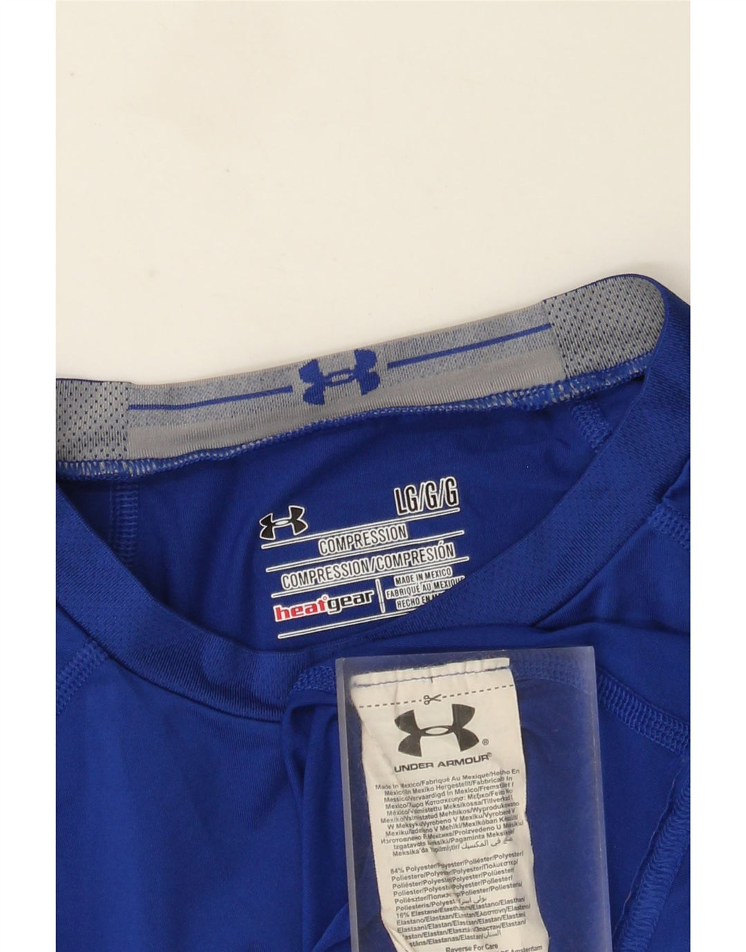 Мужской топ с рисунком Under Armour Heat Gear, длинный рукав, большой синий полиэстер