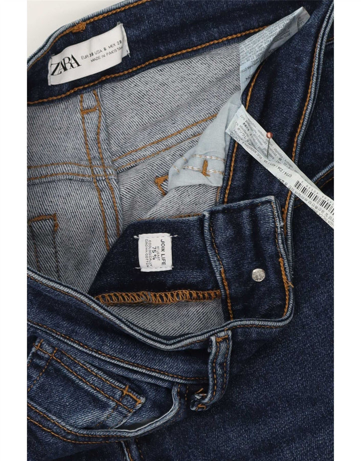 Женские узкие джинсы Zara Medium W28 L27, синие, хлопок