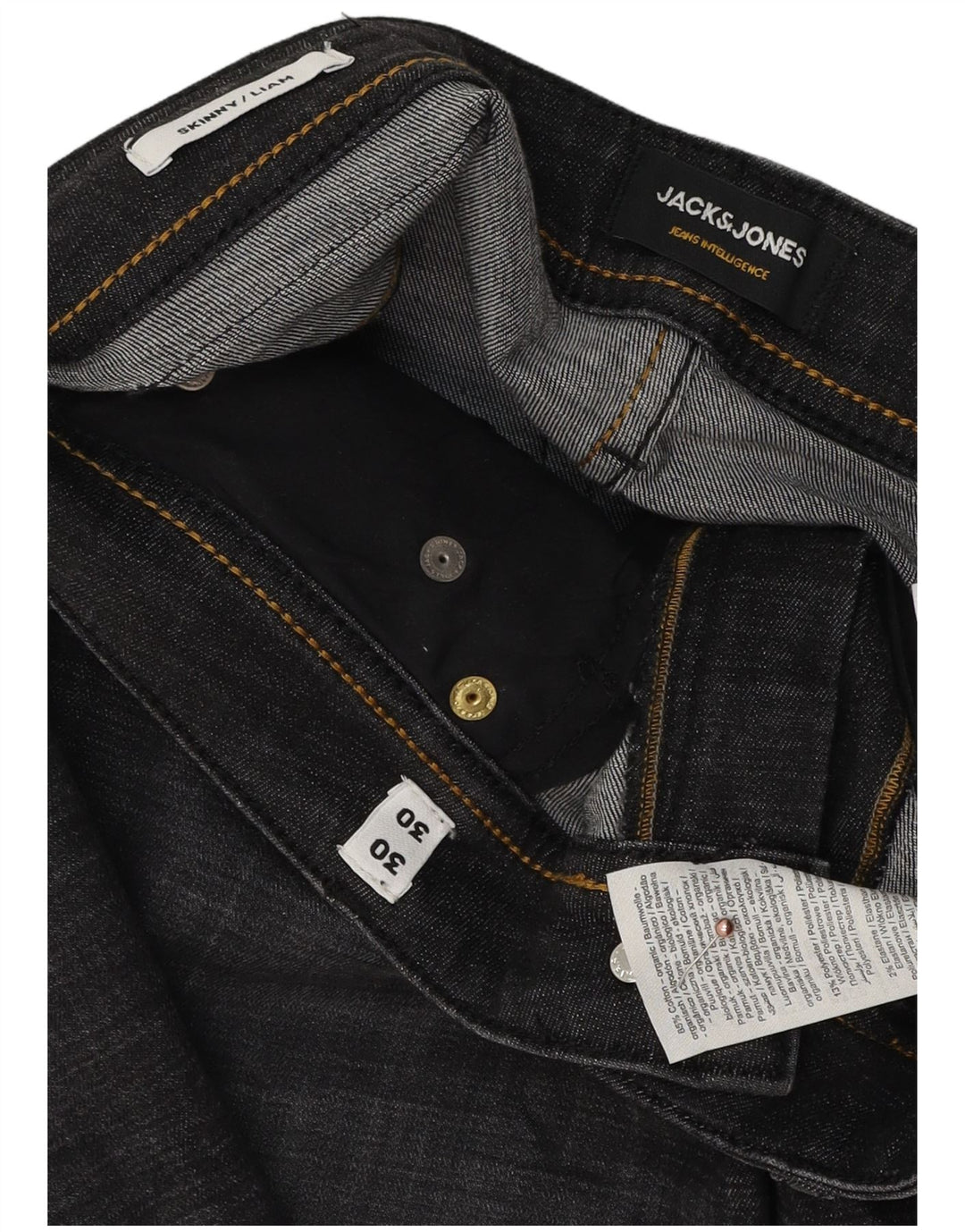 Мужские джинсы скинни Jack & Jones Liam W30 L30, серый хлопок