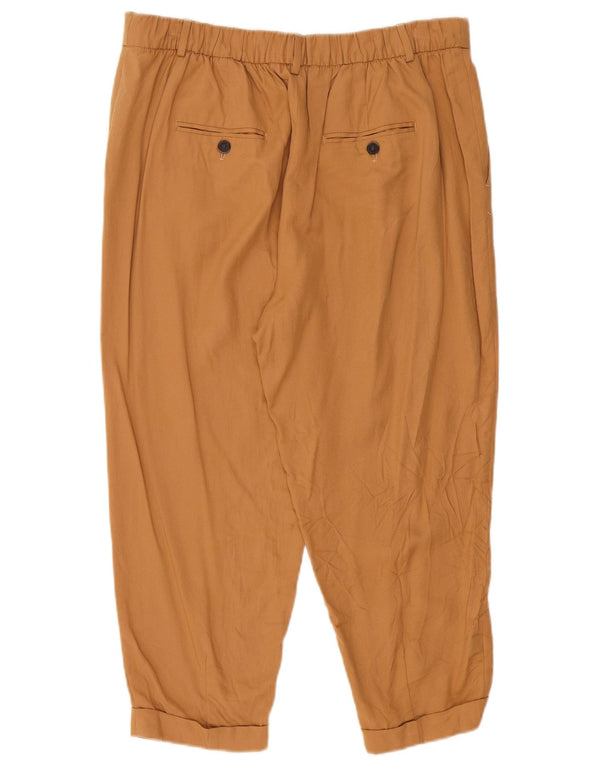 Женские укороченные брюки с завышенной талией ZARA XL W32 L23 Бежевые