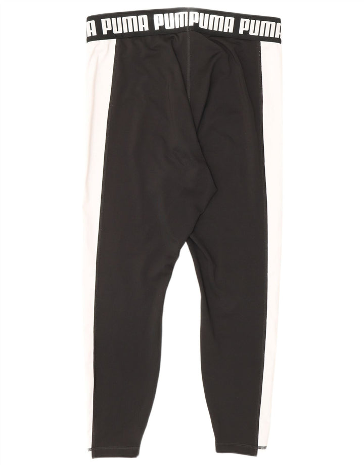 Женские леггинсы с рисунком Puma UK 16, большие черные спортивные штаны из полиэстера