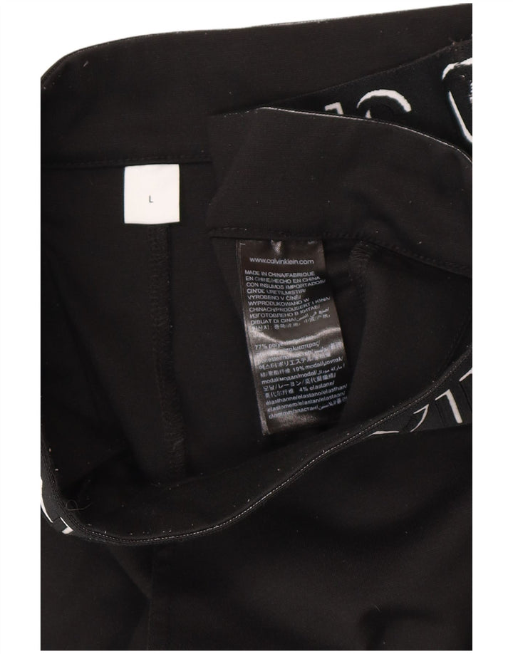 CALVIN KLEIN Женские укороченные брюки узкого кроя с рисунком, большие W32 L27, черные