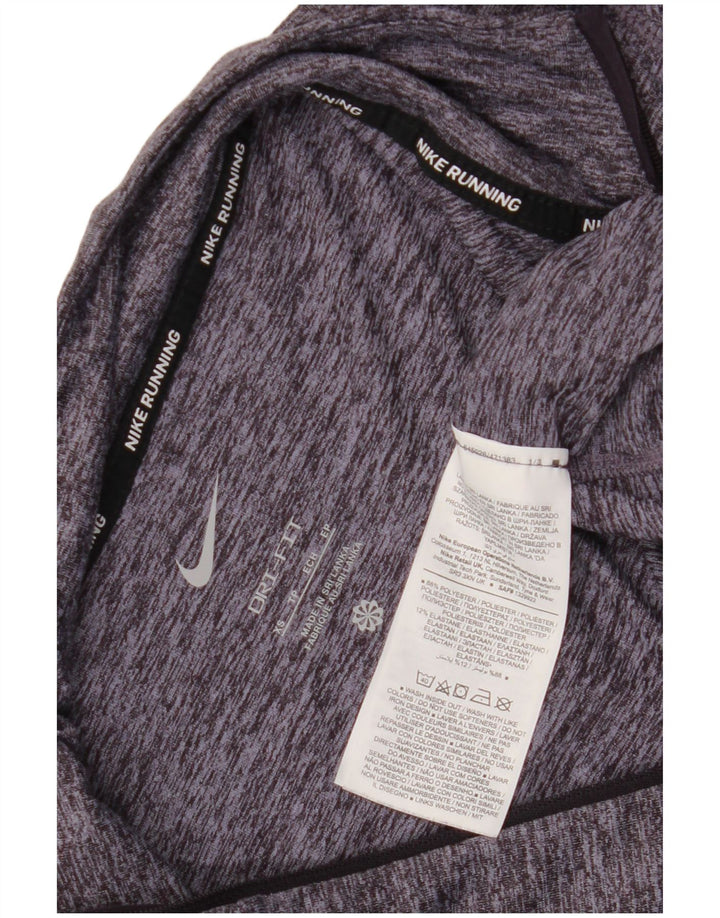 Мужской топ Nike Dri Fit с воротником на молнии и длинными рукавами XS, синий крапинчатый полиэстер
