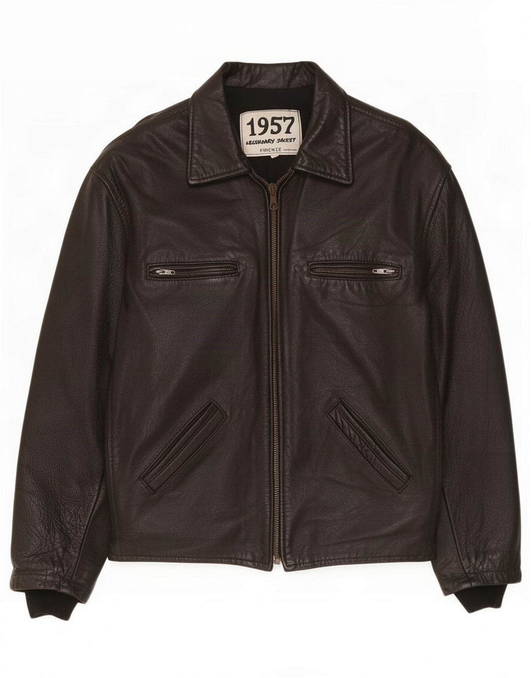 Legendary Jacket 1957 Мужская кожаная куртка UK 40, большая черная