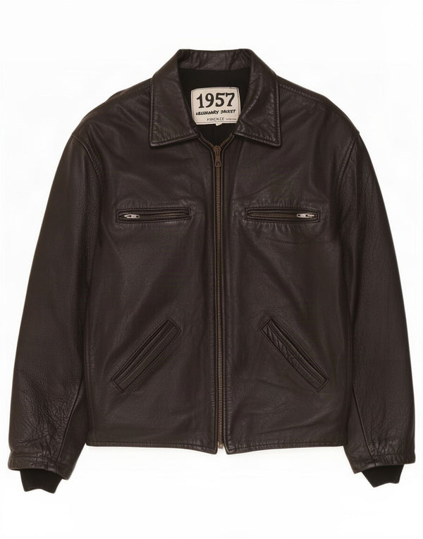 Legendary Jacket 1957 Мужская кожаная куртка UK 40, большая черная