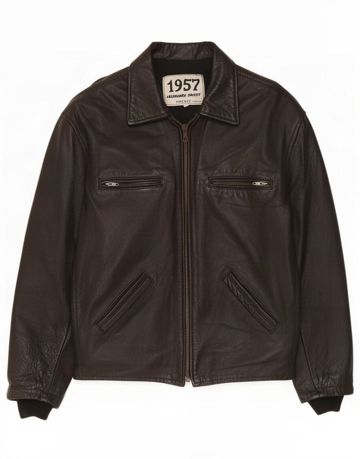 Legendary Jacket 1957 Мужская кожаная куртка UK 40, большая черная