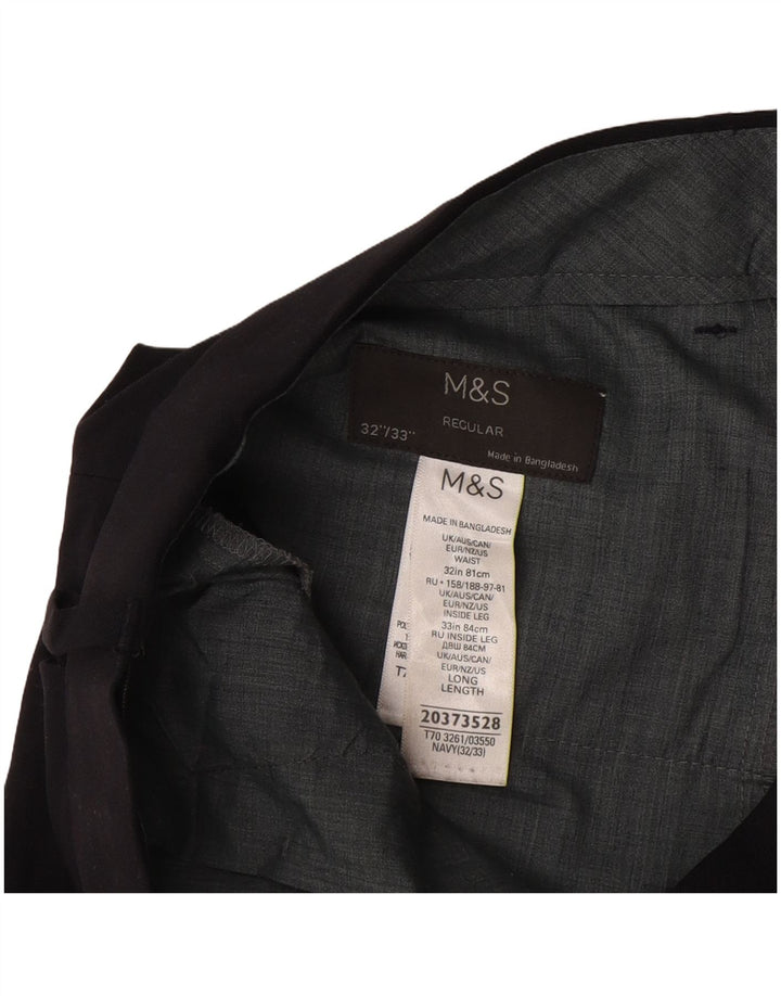 Мужские прямые брюки-чиносы Marks & Spencer W32 L33 темно-синие