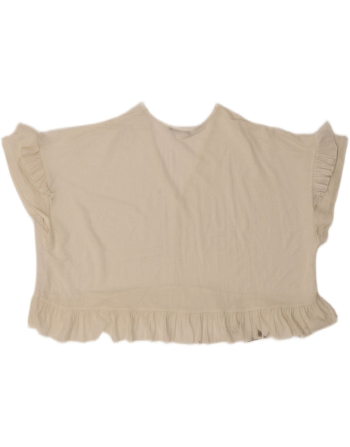 Женская укороченная блузка оверсайз Zara UK 14 Medium Off White