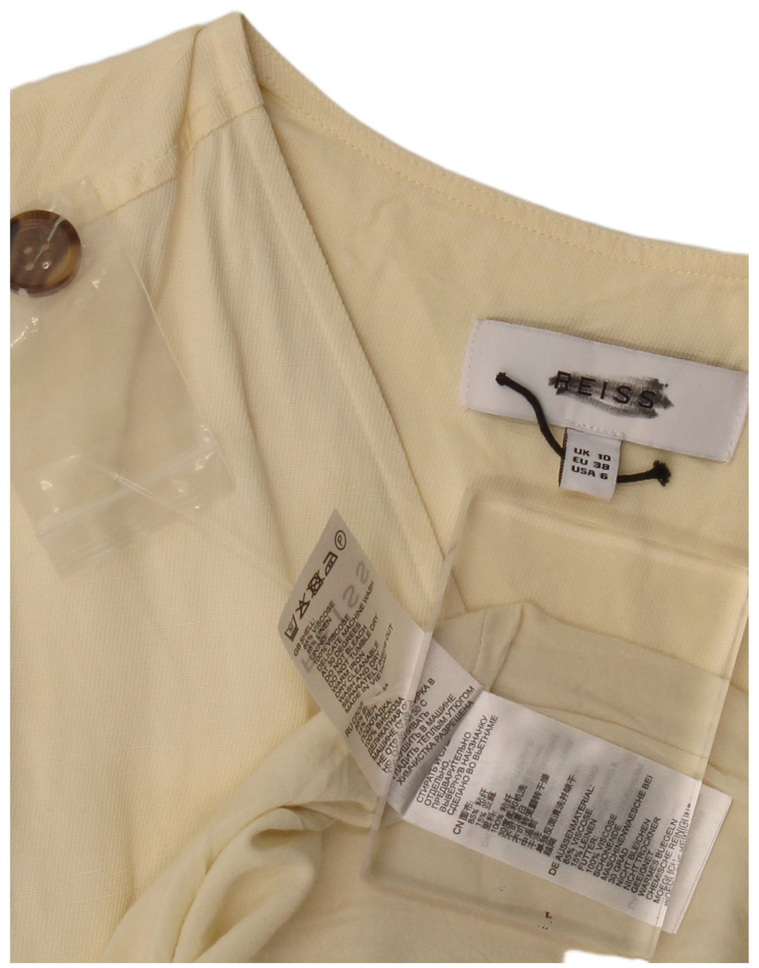 Женское платье-футляр REISS UK 10, маленькое, бежевое, вискоза