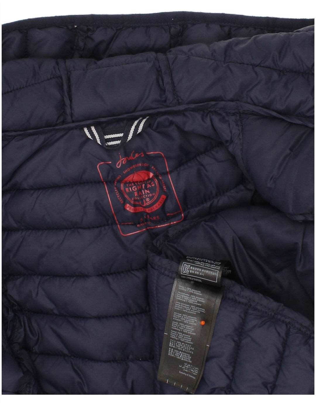 Утепленная куртка Joules для мальчиков 4–5 лет, зеленая с цветными блоками, полиамид