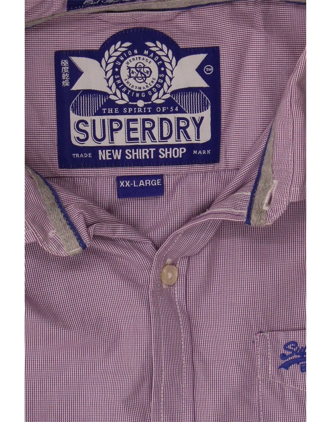 Мужская рубашка Superdry 2XL, фиолетовая клетка, хлопок
