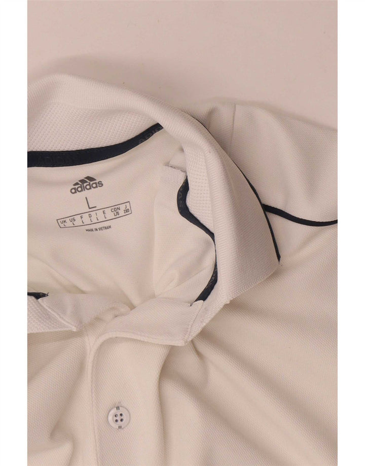 Мужская рубашка-поло Adidas, большая белая полиэстер