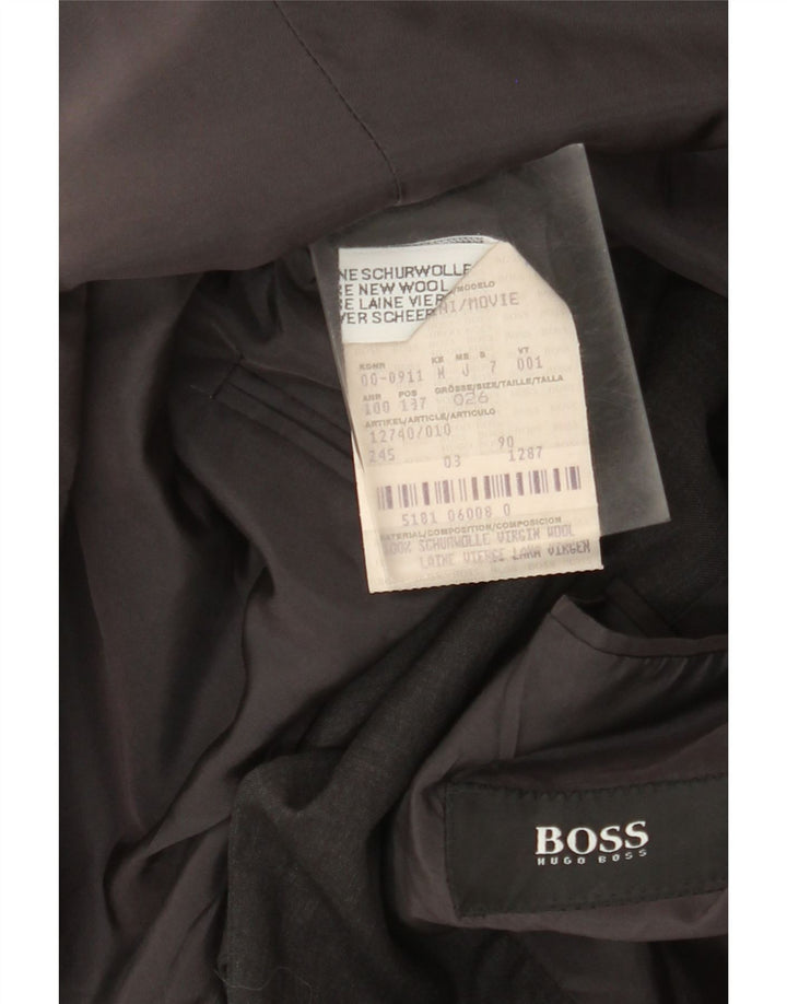 Мужской пиджак Hugo Boss на 3 пуговицах UK 40, большой серый шерстяной