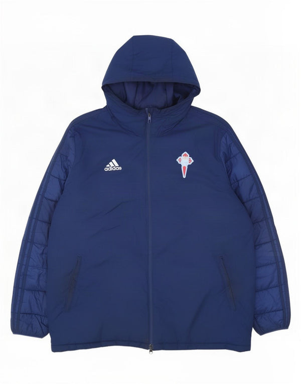 Мужская утепленная куртка Adidas с капюшоном UK 44 2XL Темно-синий полиэстер