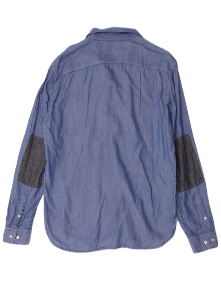 Мужская рубашка стандартного кроя French Connection, хлопковая, среднего синего цвета