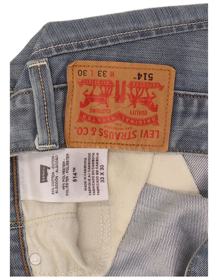 Мужские прямые джинсы Levi's 514 W33 L30 синие, хлопок