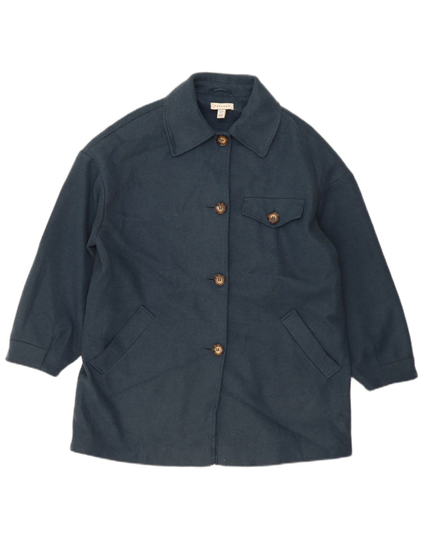 Женское пальто оверсайз Topshop UK 10, маленький синий полиэстер