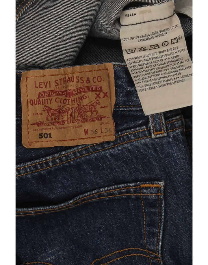 Мужские прямые джинсы Levi's 501 W36 L32 синие, хлопок