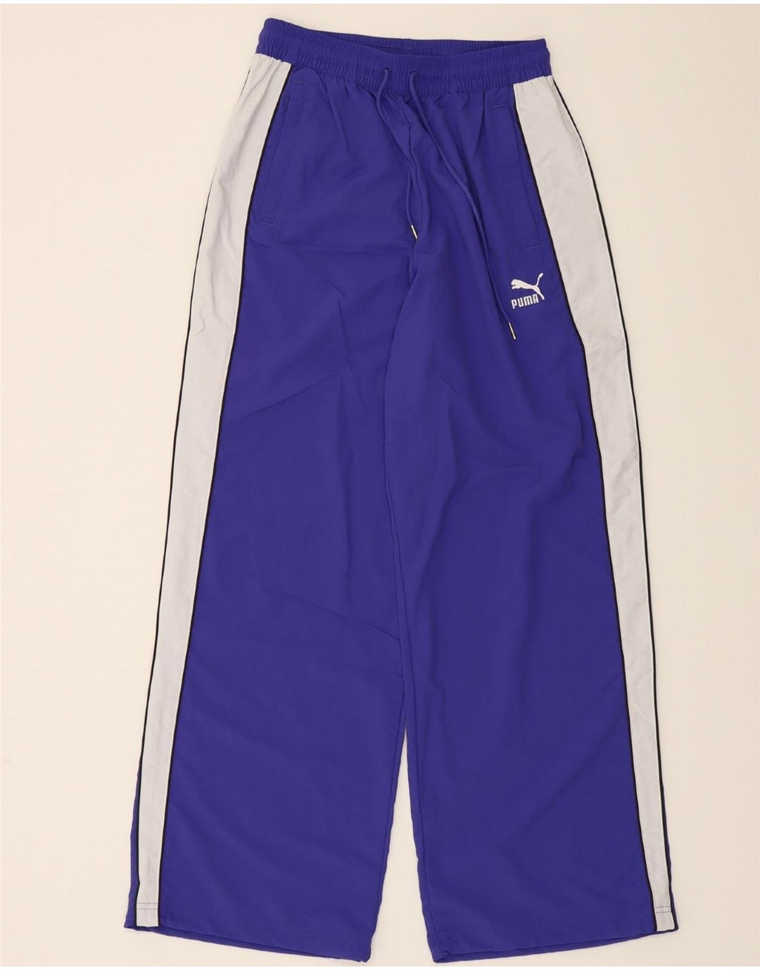 PUMA Mens Tracksuit Trousers Small  Blue Colourblock Nylon Vintage Puma and Second-Hand Puma from Messina Hembry 