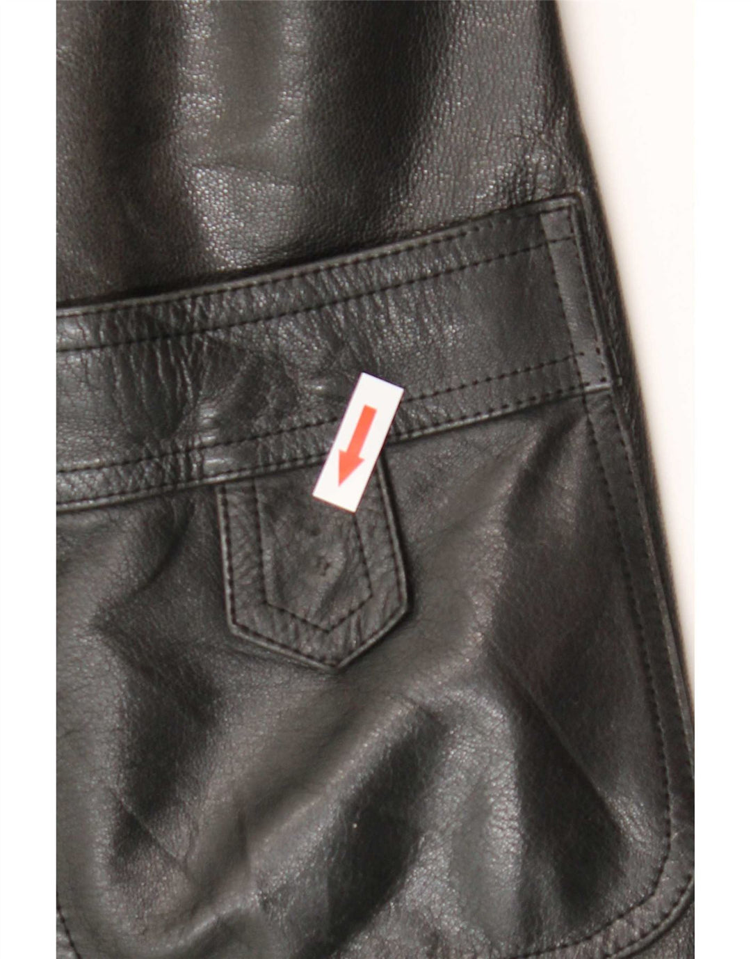 Винтажное женское кожаное пальто IT 52 2XL Черное