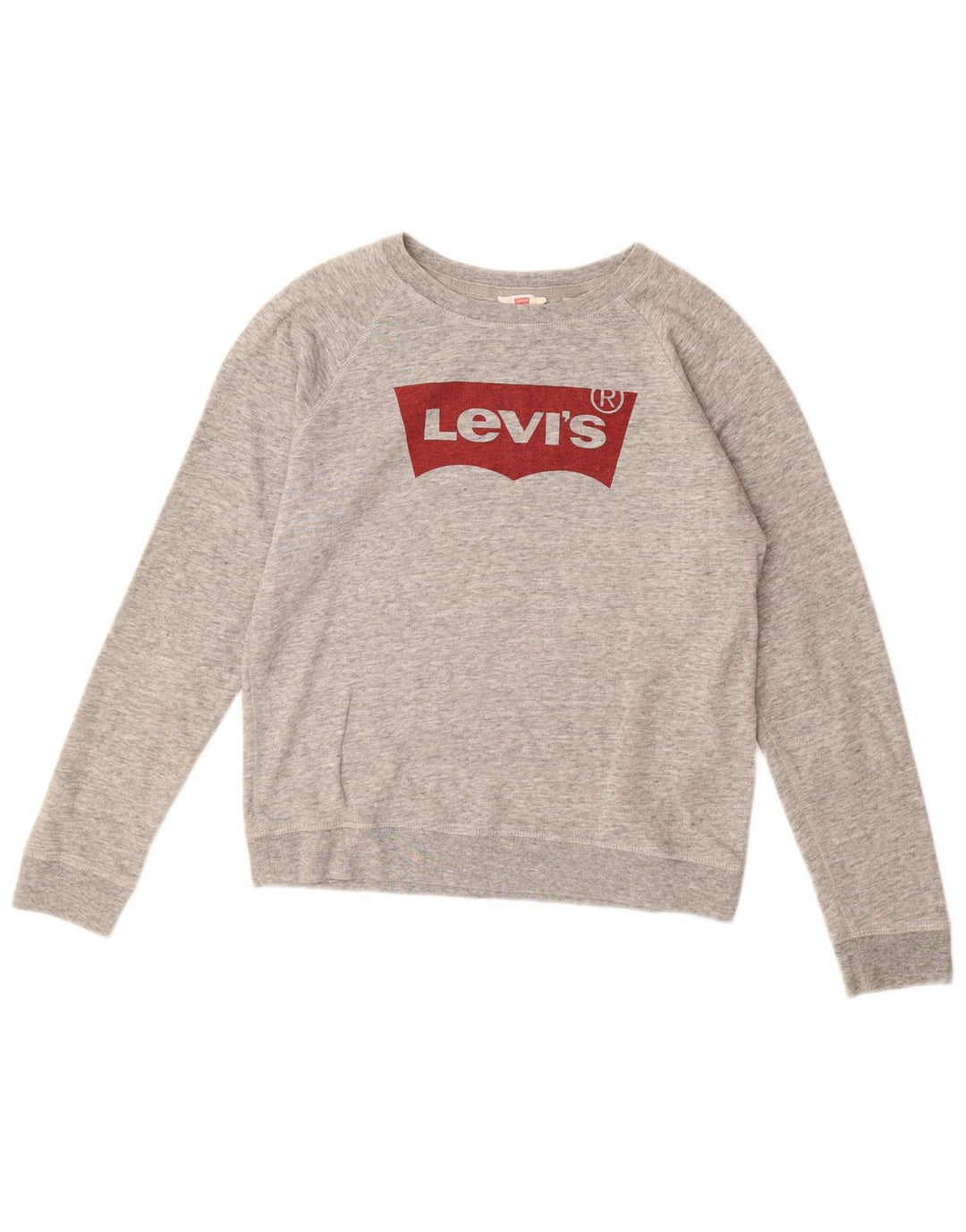 Женский свитер с рисунком LEVI'S, джемпер UK 12, средний серый хлопок