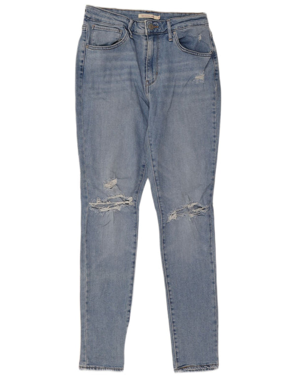 Levi's Womens 721 Distressed High Waist Skinny Jeans W30 L30 Blue Cotton