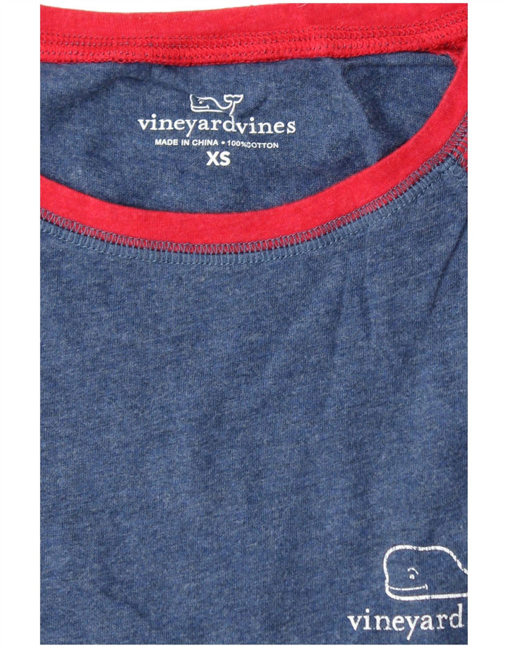 VINEYARD VINES Женский топ с графическим рисунком и длинными рукавами, Великобритания, 6 XS, синий с цветными блоками