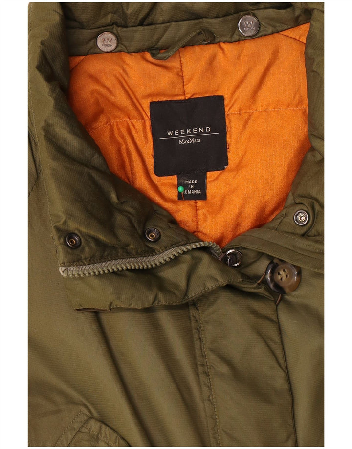 Женская стеганая куртка выходного дня Max Mara UK 14, средний цвет хаки, полиэстер
