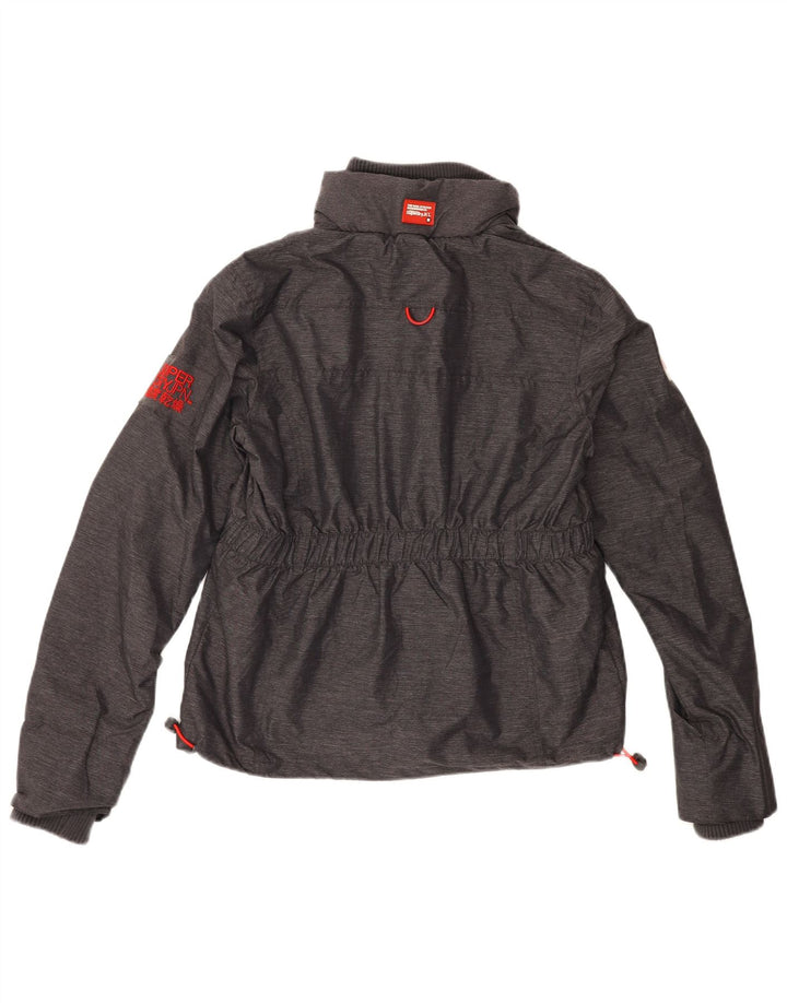 SUPERDRY Womens Windbreaker Jacket UK 16 Large Grey Polyester