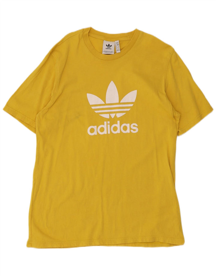 Adidas Мужская футболка с рисунком Верх среднего желтого цвета из хлопка