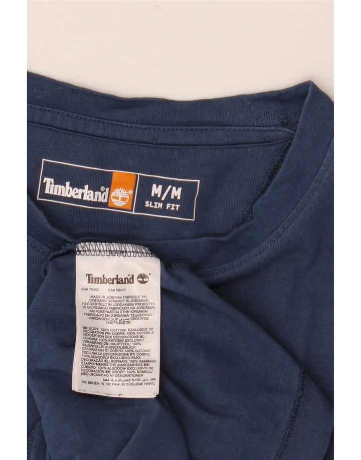 Мужская футболка Timberland Slim Fit, топ среднего размера, темно-синий, хлопок