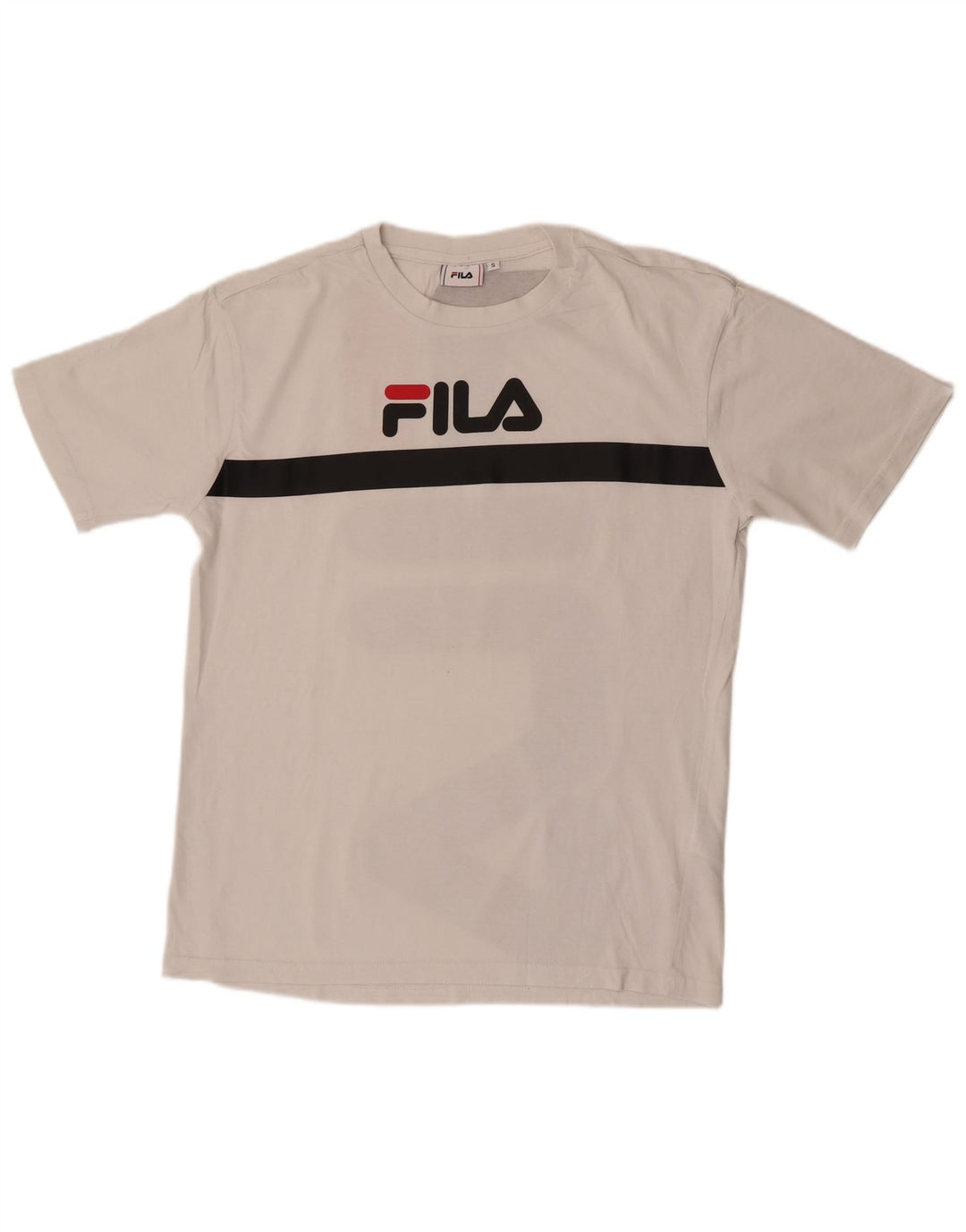 Fila Мужская футболка с рисунком, маленькая белая полосатая хлопковая футболка