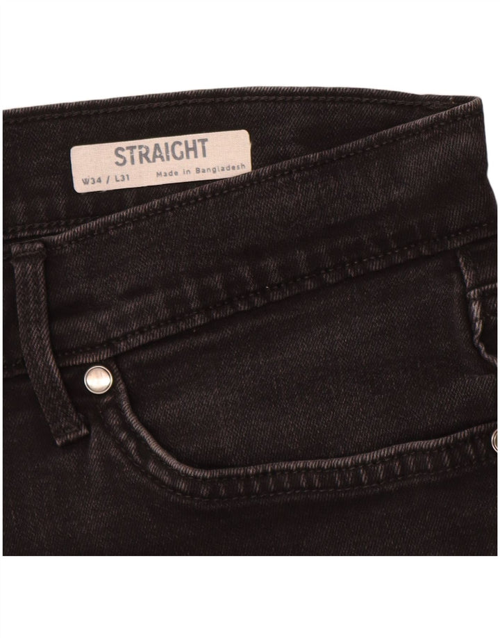 Мужские прямые джинсы Marks & Spencer W34 L31, черный хлопок