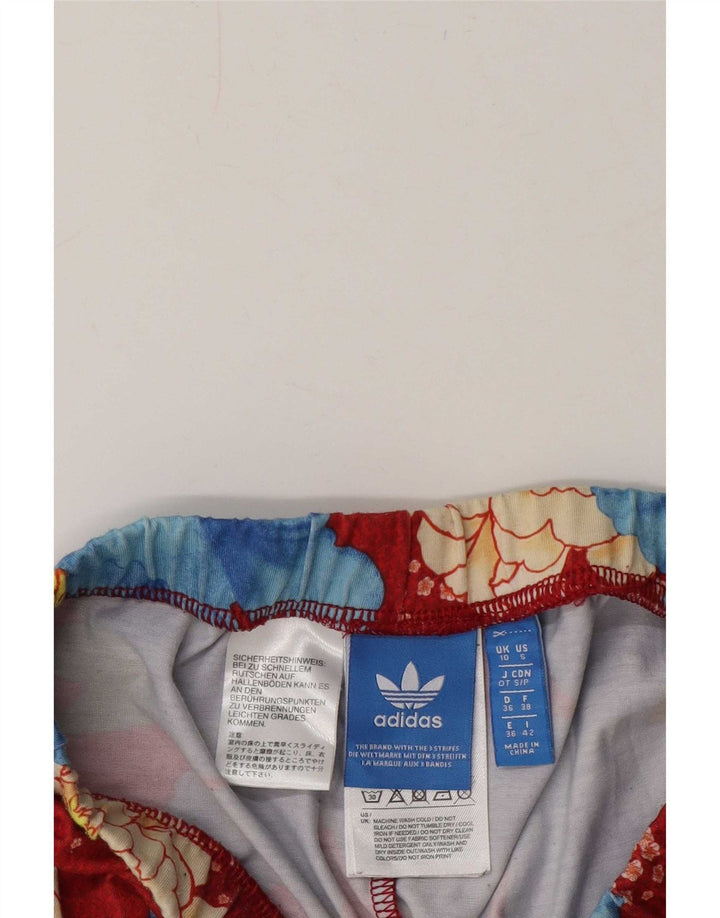 Женские леггинсы Adidas UK 10, маленький красный полиэстер с цветочным принтом