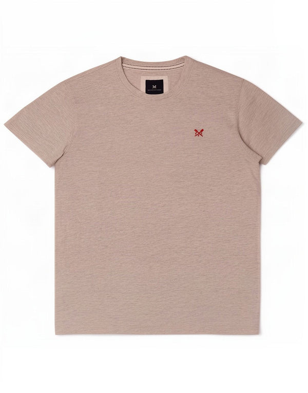 Crew Clothing Мужская футболка из хлопка среднего серого цвета