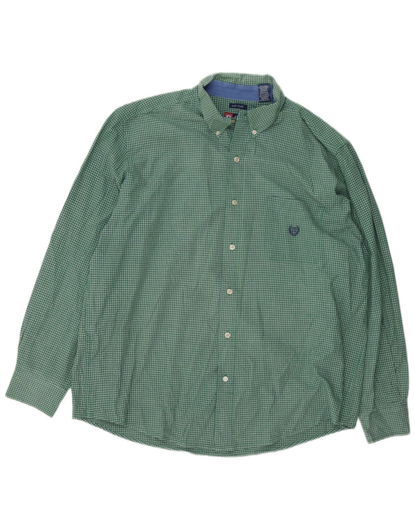 Мужская рубашка Chaps Easy Care XL, зеленая клетка, хлопок