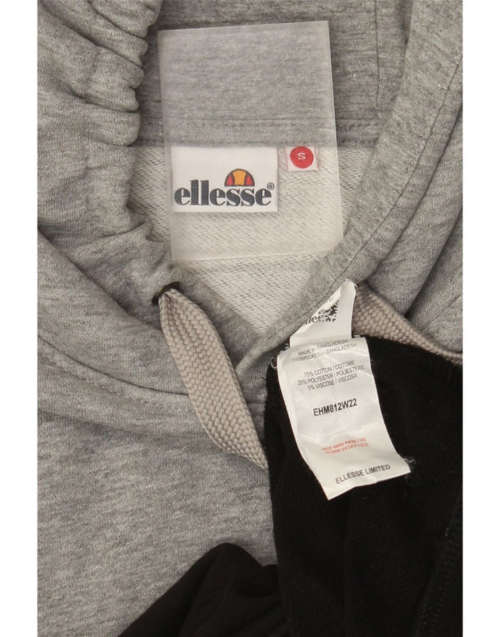 Мужской джемпер с капюшоном Ellesse, маленький серый, хлопок с цветными блоками