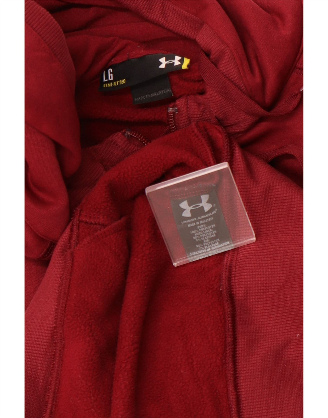 Женский свитер с капюшоном на молнии UNDER ARMOR UK 16, большой бордовый полиэстер