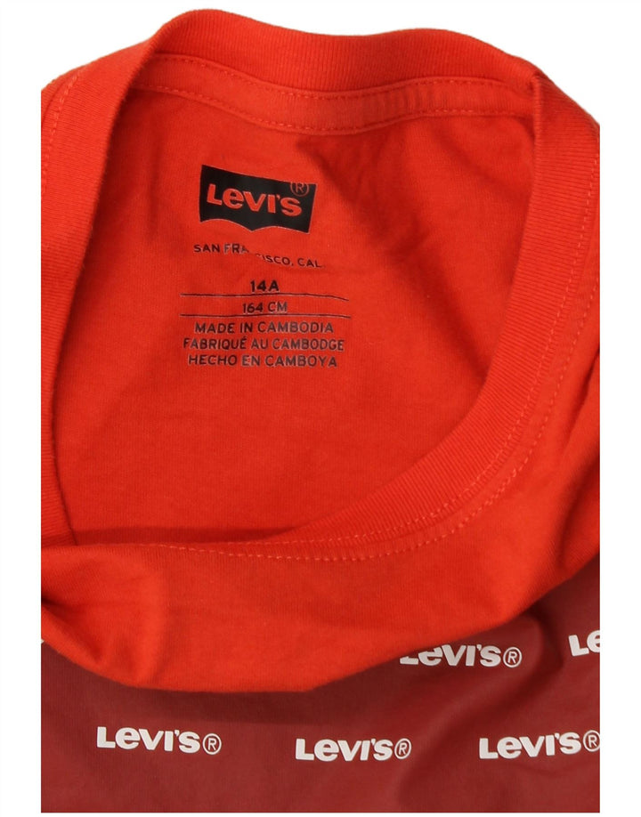 Футболка с рисунком Levi's для мальчиков 13-14 лет, оранжевая