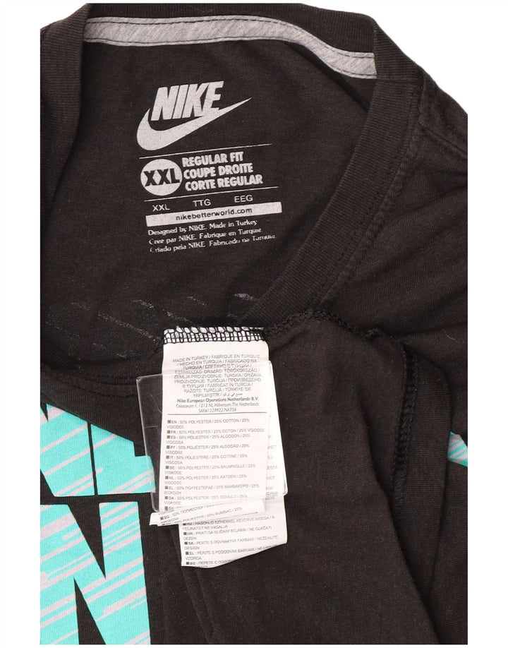 Мужская футболка с рисунком Nike Regular Fit 2XL, черный полиэстер