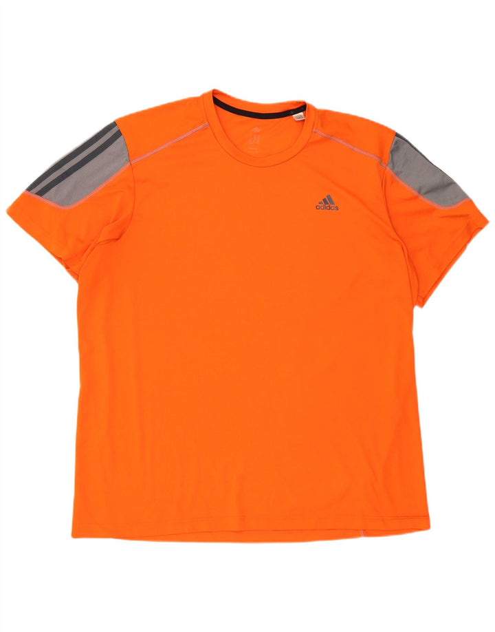 ADIDAS Мужская футболка Climalite Top 2XL Оранжевый полиэстер с цветными блоками