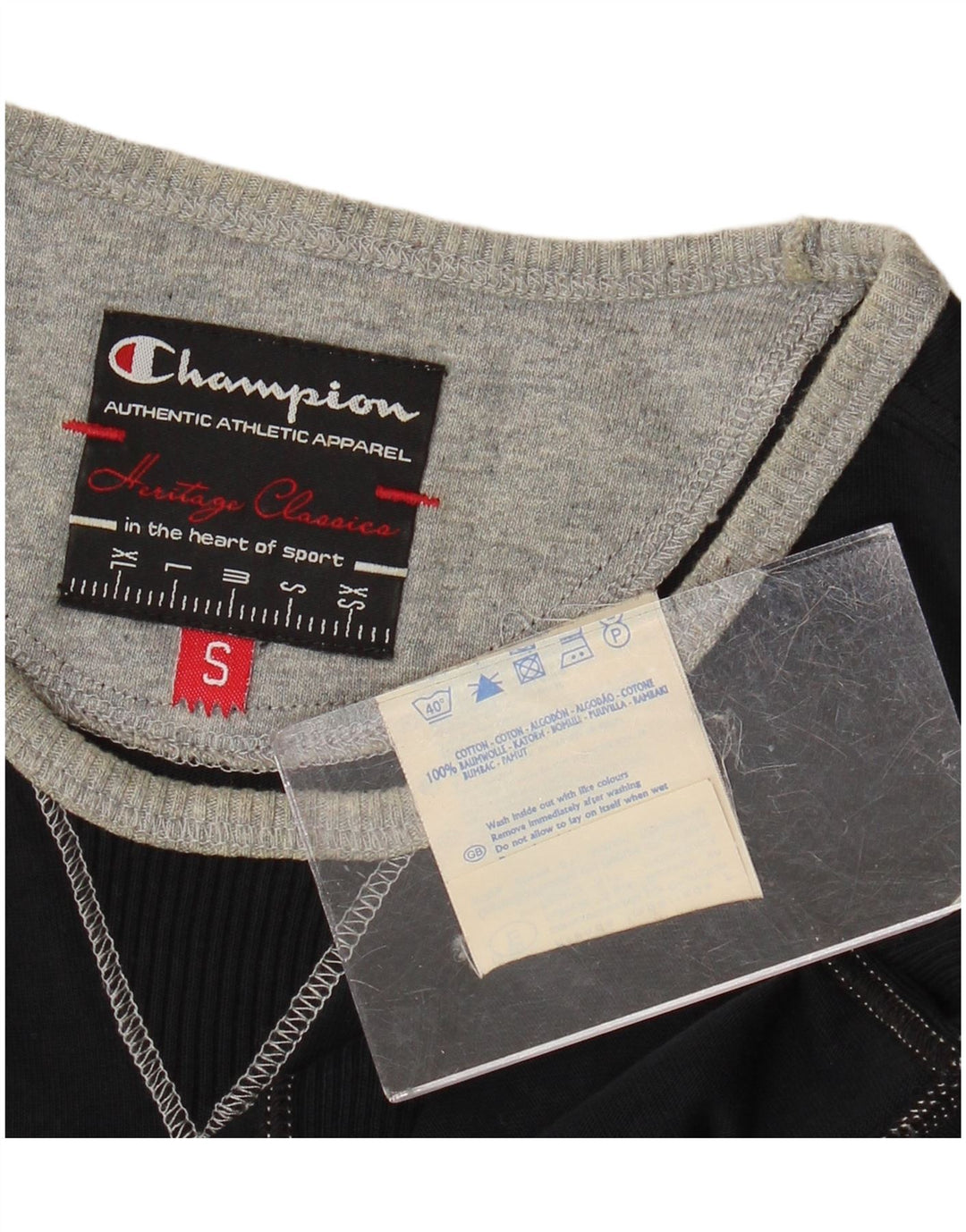 Женский топ Champion Heritage Classics с графическим рисунком, длинный рукав, Великобритания, 10 маленьких размеров, черный