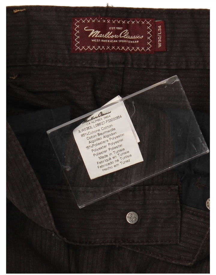 MARLBORO CLASSICS Мужские прямые повседневные брюки W30 L34 Коричневые хлопковые брюки